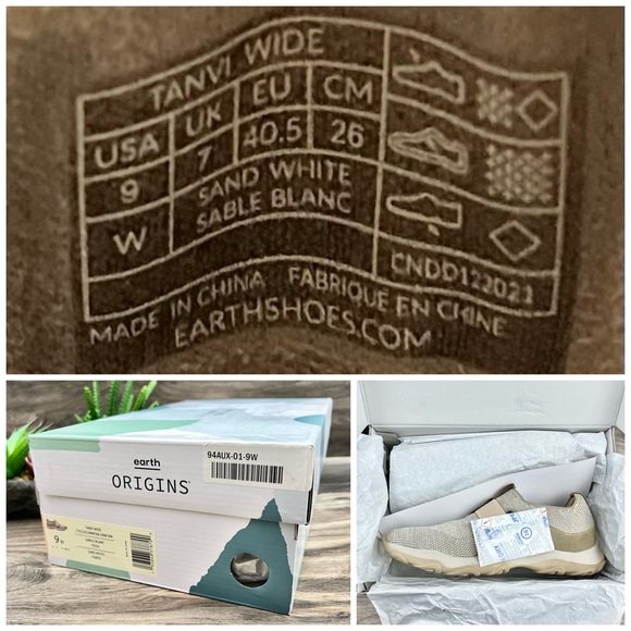 NIB Earth Origins Tanvi 8W 9W Knit Trail Slip On Sneaker Sand White Fabric - Picture 13 of 14